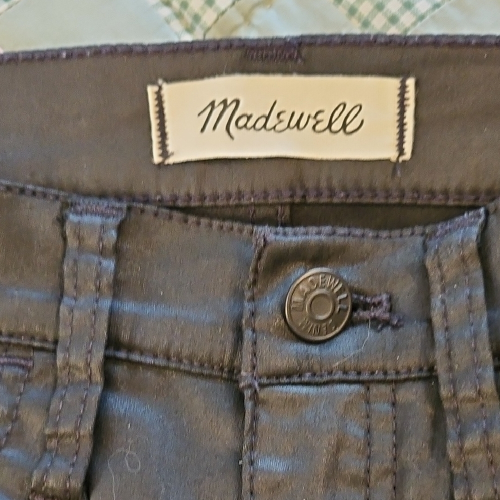 Madewell Black 10" High Rise Skinny Pants -Leather Edition - Picture 6 of 8